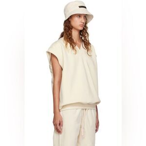Essentials Women’s V-Neck Cream Sweater Vest